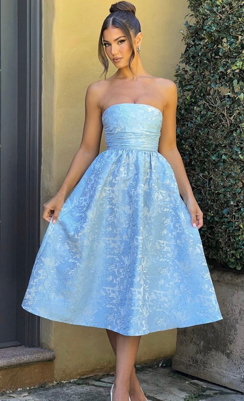 NEW BABYBOO SAOIRSE MIDI DRESS - BLUE Size Small